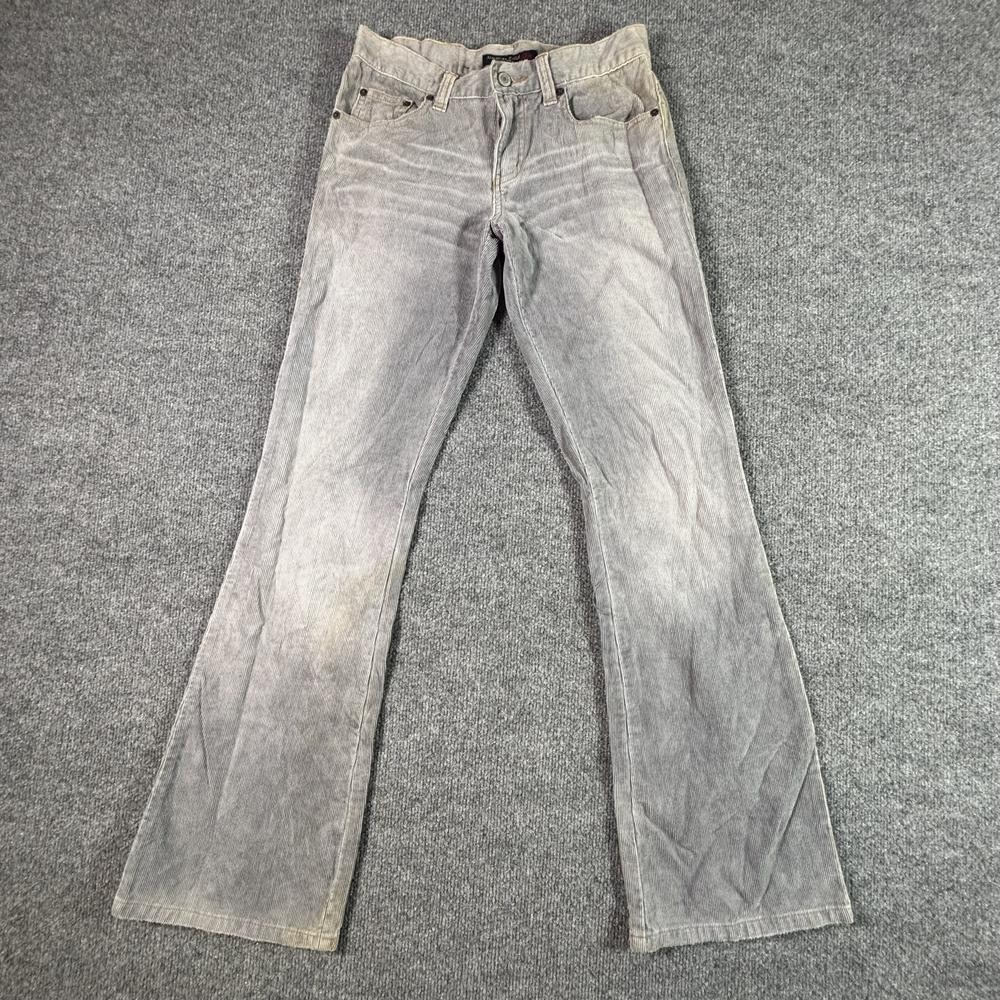 Vintage American Eagle Outfitters Chino Pants Women's 0 Gray Corduroy Flared